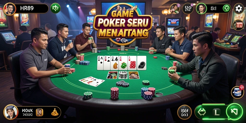 Tampilan gameplay HR89 yang menegangkan di meja Poker.