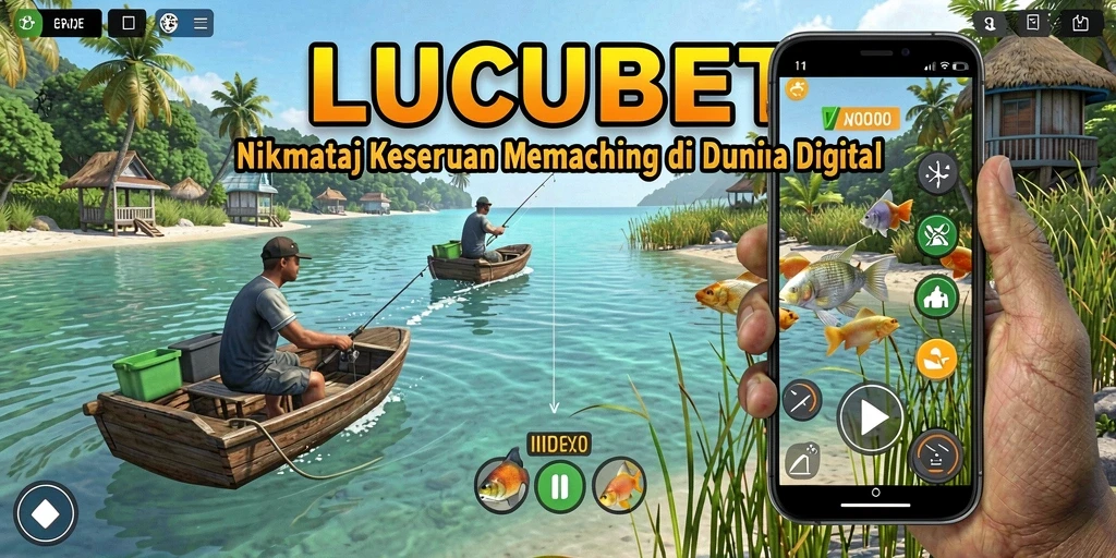 Tampilan gameplay LUCUBET dengan berbagai lokasi memancing yang menakjubkan.