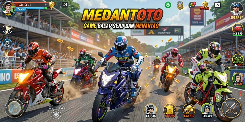 Tampilan seru dari gameplay balapan di MEDANTOTO.